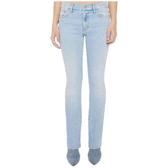 Mother Lil Insider Sneak Size 27 Lost Art Blue Jeans Stretchy Boot Cut - Picture 14 of 14